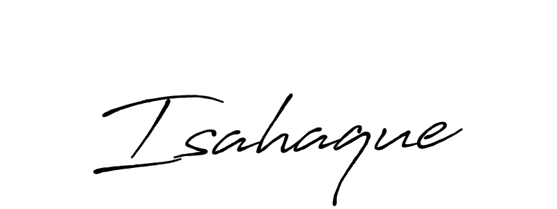 How to make Isahaque name signature. Use Antro_Vectra_Bolder style for creating short signs online. This is the latest handwritten sign. Isahaque signature style 7 images and pictures png
