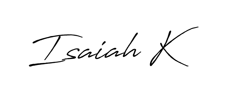 Similarly Antro_Vectra_Bolder is the best handwritten signature design. Signature creator online .You can use it as an online autograph creator for name Isaiah K. Isaiah K signature style 7 images and pictures png