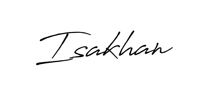 Make a beautiful signature design for name Isakhan. With this signature (Antro_Vectra_Bolder) style, you can create a handwritten signature for free. Isakhan signature style 7 images and pictures png