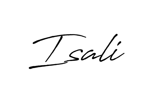 Use a signature maker to create a handwritten signature online. With this signature software, you can design (Antro_Vectra_Bolder) your own signature for name Isali. Isali signature style 7 images and pictures png