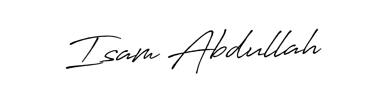 Design your own signature with our free online signature maker. With this signature software, you can create a handwritten (Antro_Vectra_Bolder) signature for name Isam Abdullah. Isam Abdullah signature style 7 images and pictures png
