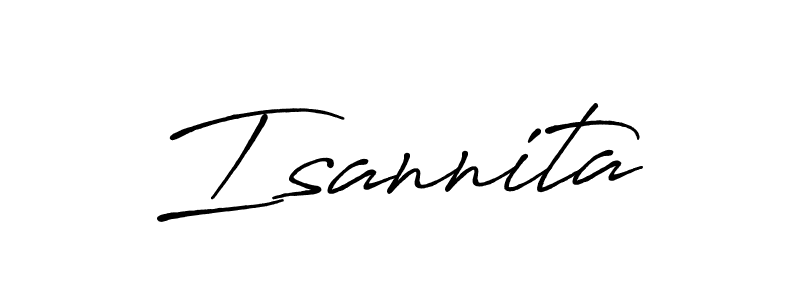 Use a signature maker to create a handwritten signature online. With this signature software, you can design (Antro_Vectra_Bolder) your own signature for name Isannita. Isannita signature style 7 images and pictures png