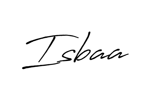 Use a signature maker to create a handwritten signature online. With this signature software, you can design (Antro_Vectra_Bolder) your own signature for name Isbaa. Isbaa signature style 7 images and pictures png