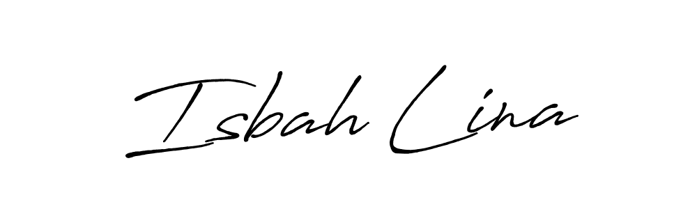 You can use this online signature creator to create a handwritten signature for the name Isbah Lina. This is the best online autograph maker. Isbah Lina signature style 7 images and pictures png