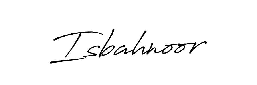 How to make Isbahnoor name signature. Use Antro_Vectra_Bolder style for creating short signs online. This is the latest handwritten sign. Isbahnoor signature style 7 images and pictures png