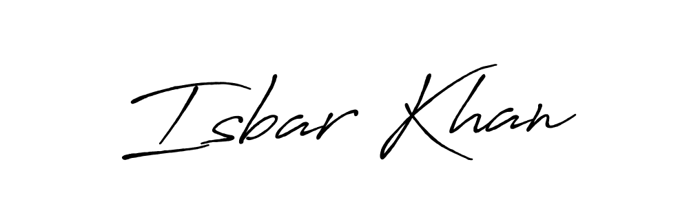 How to make Isbar Khan name signature. Use Antro_Vectra_Bolder style for creating short signs online. This is the latest handwritten sign. Isbar Khan signature style 7 images and pictures png