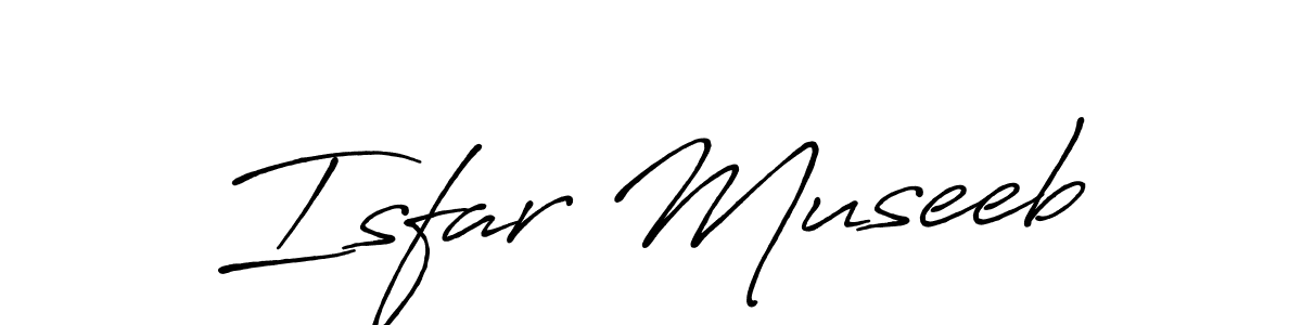 The best way (Antro_Vectra_Bolder) to make a short signature is to pick only two or three words in your name. The name Isfar Museeb include a total of six letters. For converting this name. Isfar Museeb signature style 7 images and pictures png