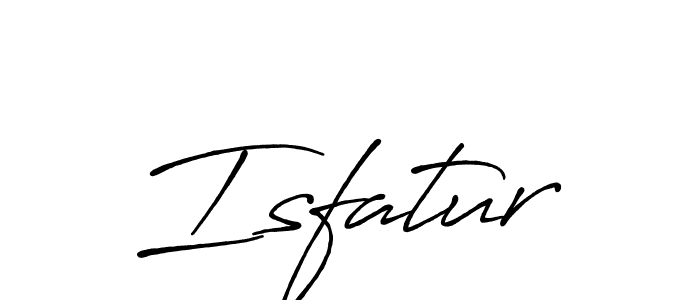 Use a signature maker to create a handwritten signature online. With this signature software, you can design (Antro_Vectra_Bolder) your own signature for name Isfatur. Isfatur signature style 7 images and pictures png