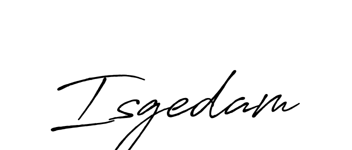 Use a signature maker to create a handwritten signature online. With this signature software, you can design (Antro_Vectra_Bolder) your own signature for name Isgedam. Isgedam signature style 7 images and pictures png