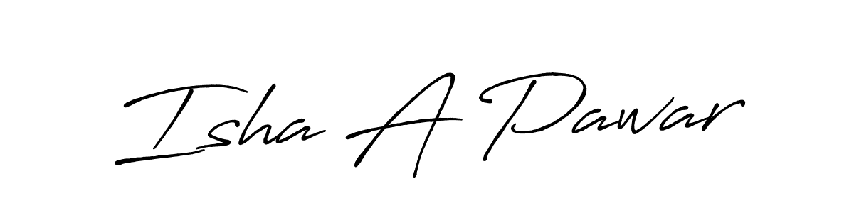 Use a signature maker to create a handwritten signature online. With this signature software, you can design (Antro_Vectra_Bolder) your own signature for name Isha A Pawar. Isha A Pawar signature style 7 images and pictures png