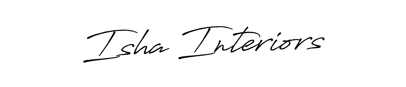 Make a beautiful signature design for name Isha Interiors. With this signature (Antro_Vectra_Bolder) style, you can create a handwritten signature for free. Isha Interiors signature style 7 images and pictures png