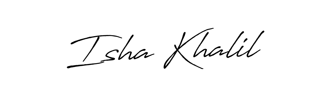 Create a beautiful signature design for name Isha Khalil. With this signature (Antro_Vectra_Bolder) fonts, you can make a handwritten signature for free. Isha Khalil signature style 7 images and pictures png