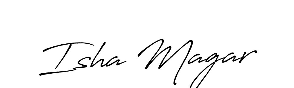 Antro_Vectra_Bolder is a professional signature style that is perfect for those who want to add a touch of class to their signature. It is also a great choice for those who want to make their signature more unique. Get Isha Magar name to fancy signature for free. Isha Magar signature style 7 images and pictures png