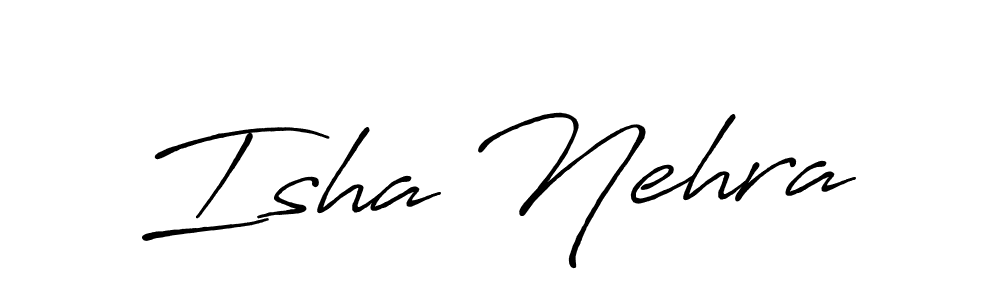 Isha Nehra stylish signature style. Best Handwritten Sign (Antro_Vectra_Bolder) for my name. Handwritten Signature Collection Ideas for my name Isha Nehra. Isha Nehra signature style 7 images and pictures png