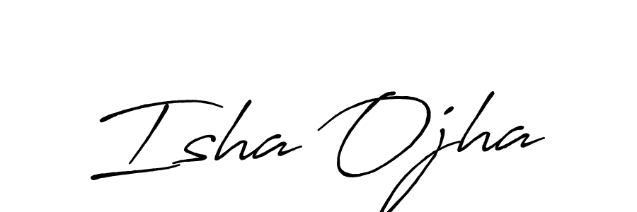 Isha Ojha stylish signature style. Best Handwritten Sign (Antro_Vectra_Bolder) for my name. Handwritten Signature Collection Ideas for my name Isha Ojha. Isha Ojha signature style 7 images and pictures png