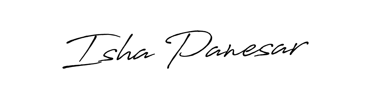 Make a beautiful signature design for name Isha Panesar. With this signature (Antro_Vectra_Bolder) style, you can create a handwritten signature for free. Isha Panesar signature style 7 images and pictures png