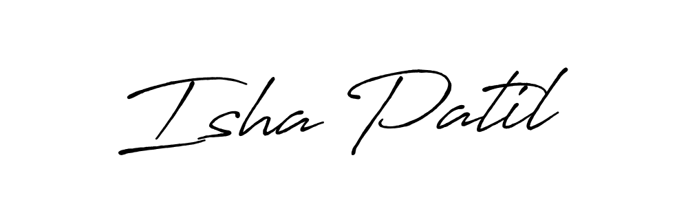 How to make Isha Patil name signature. Use Antro_Vectra_Bolder style for creating short signs online. This is the latest handwritten sign. Isha Patil signature style 7 images and pictures png