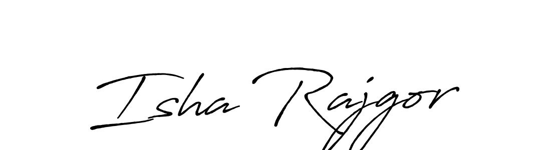 Antro_Vectra_Bolder is a professional signature style that is perfect for those who want to add a touch of class to their signature. It is also a great choice for those who want to make their signature more unique. Get Isha Rajgor name to fancy signature for free. Isha Rajgor signature style 7 images and pictures png