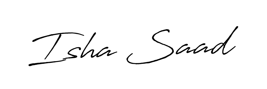 Create a beautiful signature design for name Isha Saad. With this signature (Antro_Vectra_Bolder) fonts, you can make a handwritten signature for free. Isha Saad signature style 7 images and pictures png