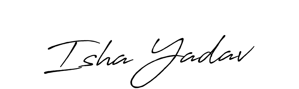 Design your own signature with our free online signature maker. With this signature software, you can create a handwritten (Antro_Vectra_Bolder) signature for name Isha Yadav. Isha Yadav signature style 7 images and pictures png