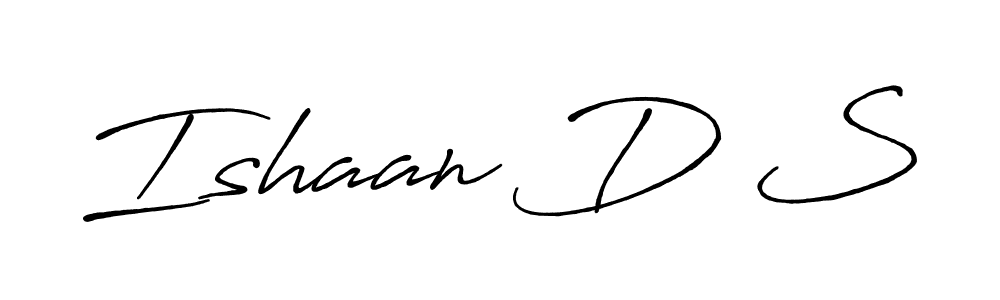 The best way (Antro_Vectra_Bolder) to make a short signature is to pick only two or three words in your name. The name Ishaan D S include a total of six letters. For converting this name. Ishaan D S signature style 7 images and pictures png