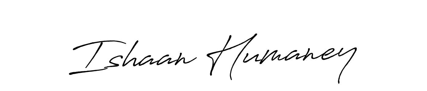 The best way (Antro_Vectra_Bolder) to make a short signature is to pick only two or three words in your name. The name Ishaan Humaney include a total of six letters. For converting this name. Ishaan Humaney signature style 7 images and pictures png