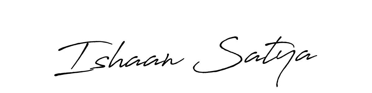 Make a beautiful signature design for name Ishaan Satya. With this signature (Antro_Vectra_Bolder) style, you can create a handwritten signature for free. Ishaan Satya signature style 7 images and pictures png