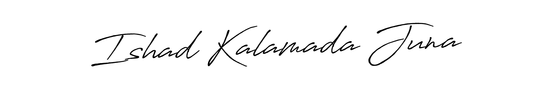 if you are searching for the best signature style for your name Ishad Kalamada Juna. so please give up your signature search. here we have designed multiple signature styles  using Antro_Vectra_Bolder. Ishad Kalamada Juna signature style 7 images and pictures png