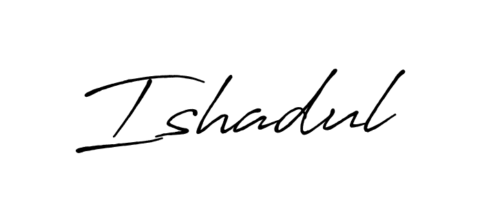 Use a signature maker to create a handwritten signature online. With this signature software, you can design (Antro_Vectra_Bolder) your own signature for name Ishadul. Ishadul signature style 7 images and pictures png