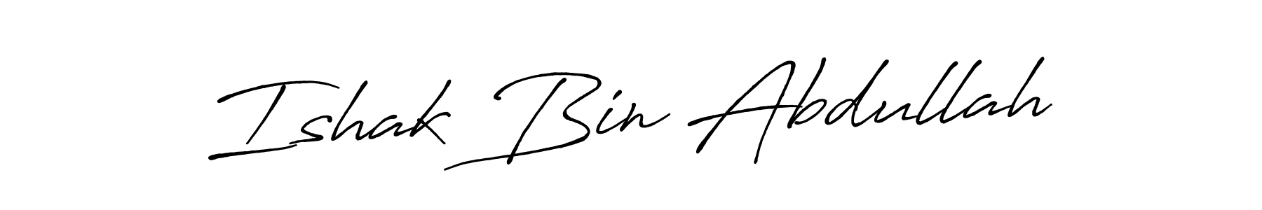 Create a beautiful signature design for name Ishak Bin Abdullah. With this signature (Antro_Vectra_Bolder) fonts, you can make a handwritten signature for free. Ishak Bin Abdullah signature style 7 images and pictures png