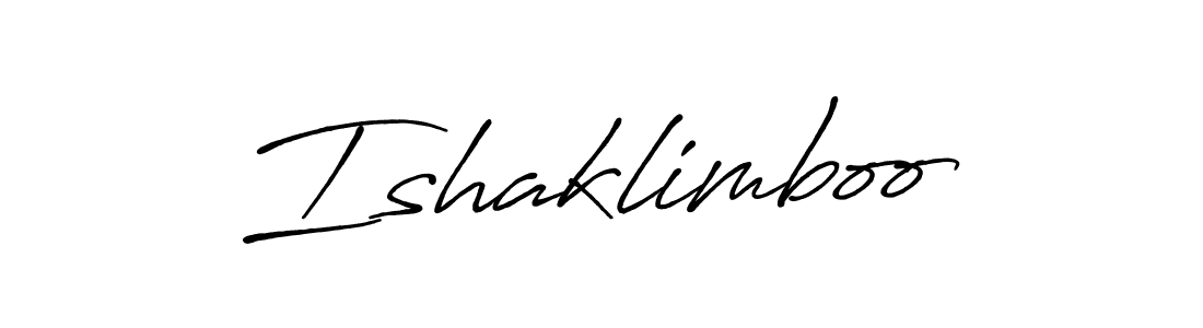 Make a beautiful signature design for name Ishaklimboo. With this signature (Antro_Vectra_Bolder) style, you can create a handwritten signature for free. Ishaklimboo signature style 7 images and pictures png