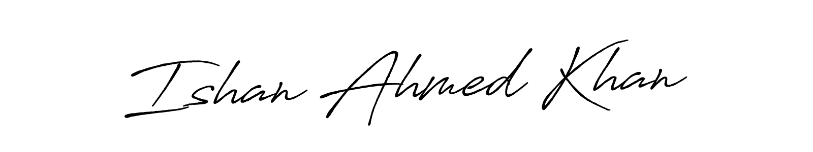 Ishan Ahmed Khan stylish signature style. Best Handwritten Sign (Antro_Vectra_Bolder) for my name. Handwritten Signature Collection Ideas for my name Ishan Ahmed Khan. Ishan Ahmed Khan signature style 7 images and pictures png