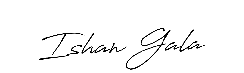 Make a beautiful signature design for name Ishan Gala. With this signature (Antro_Vectra_Bolder) style, you can create a handwritten signature for free. Ishan Gala signature style 7 images and pictures png