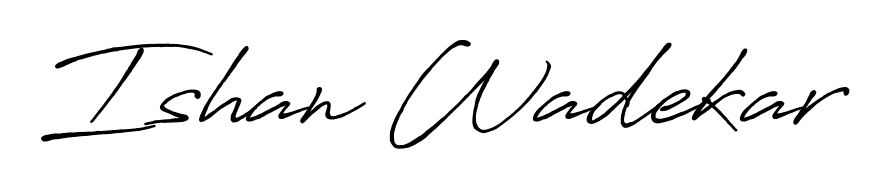 Looking for an artistic signature for Ishan Wadekar? The Antro_Vectra_Bolder calligraphy style gives a sophisticated flow suitable for business cards and emails. Ishan Wadekar signature style 7 images and pictures png