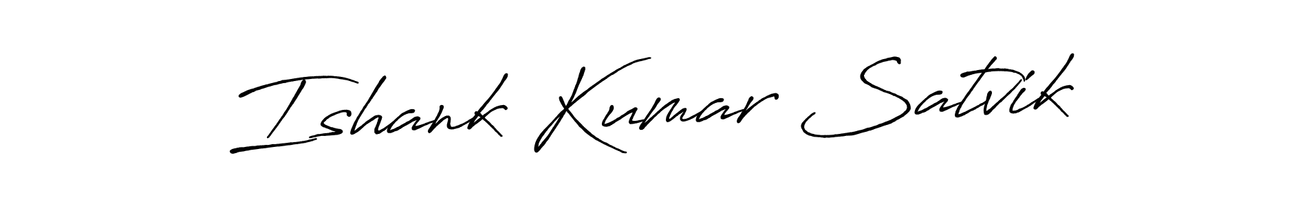 Create a beautiful signature design for name Ishank Kumar Satvik. With this signature (Antro_Vectra_Bolder) fonts, you can make a handwritten signature for free. Ishank Kumar Satvik signature style 7 images and pictures png