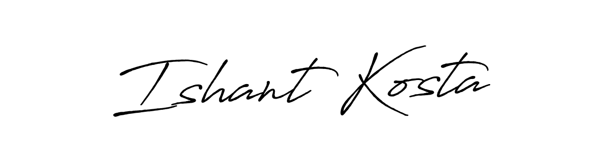 Similarly Antro_Vectra_Bolder is the best handwritten signature design. Signature creator online .You can use it as an online autograph creator for name Ishant Kosta. Ishant Kosta signature style 7 images and pictures png