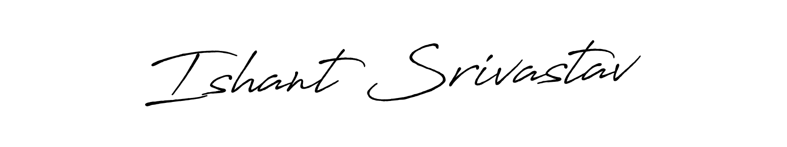 The best way (Antro_Vectra_Bolder) to make a short signature is to pick only two or three words in your name. The name Ishant Srivastav include a total of six letters. For converting this name. Ishant Srivastav signature style 7 images and pictures png