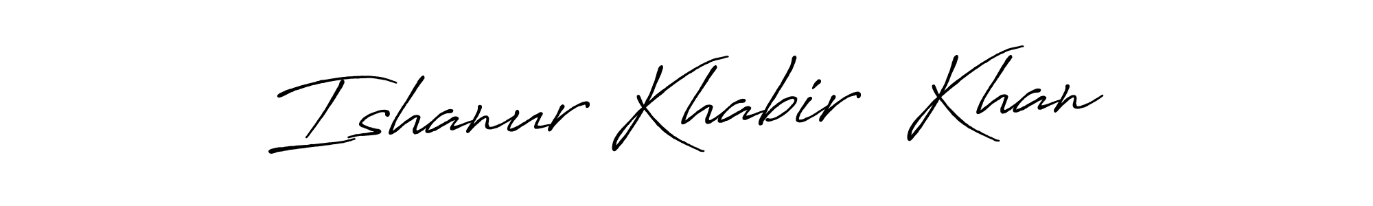 The best way (Antro_Vectra_Bolder) to make a short signature is to pick only two or three words in your name. The name Ishanur Khabir  Khan include a total of six letters. For converting this name. Ishanur Khabir  Khan signature style 7 images and pictures png