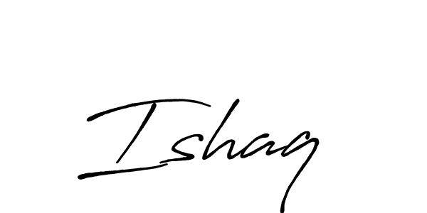 How to make Ishaq  name signature. Use Antro_Vectra_Bolder style for creating short signs online. This is the latest handwritten sign. Ishaq  signature style 7 images and pictures png