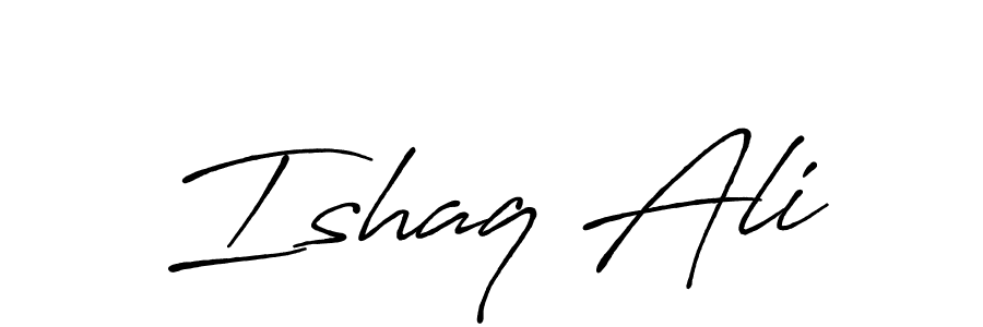 Use a signature maker to create a handwritten signature online. With this signature software, you can design (Antro_Vectra_Bolder) your own signature for name Ishaq Ali. Ishaq Ali signature style 7 images and pictures png