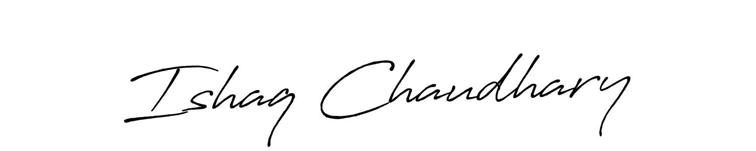if you are searching for the best signature style for your name Ishaq Chaudhary. so please give up your signature search. here we have designed multiple signature styles  using Antro_Vectra_Bolder. Ishaq Chaudhary signature style 7 images and pictures png