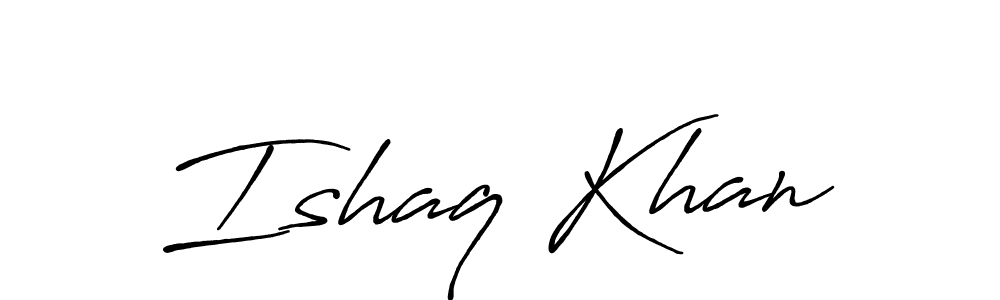 Use a signature maker to create a handwritten signature online. With this signature software, you can design (Antro_Vectra_Bolder) your own signature for name Ishaq Khan. Ishaq Khan signature style 7 images and pictures png