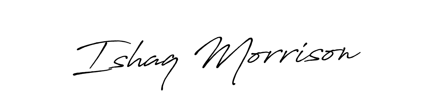 The best way (Antro_Vectra_Bolder) to make a short signature is to pick only two or three words in your name. The name Ishaq Morrison include a total of six letters. For converting this name. Ishaq Morrison signature style 7 images and pictures png