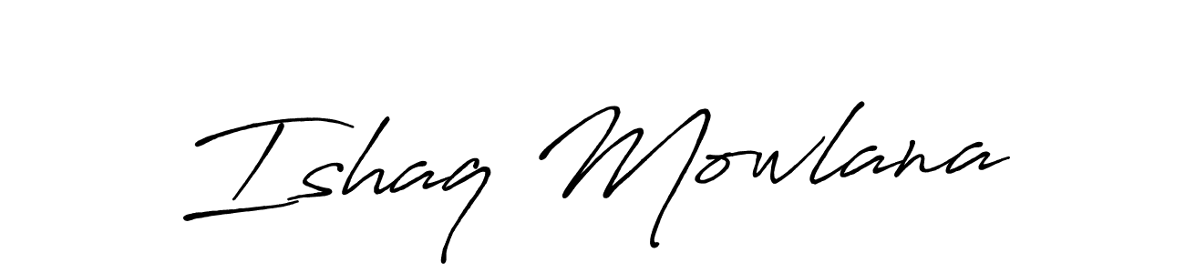 if you are searching for the best signature style for your name Ishaq Mowlana. so please give up your signature search. here we have designed multiple signature styles  using Antro_Vectra_Bolder. Ishaq Mowlana signature style 7 images and pictures png