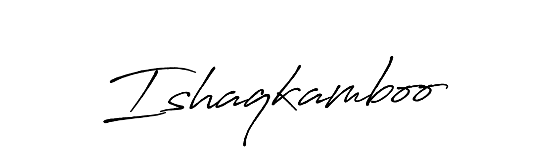 Also we have Ishaqkamboo name is the best signature style. Create professional handwritten signature collection using Antro_Vectra_Bolder autograph style. Ishaqkamboo signature style 7 images and pictures png
