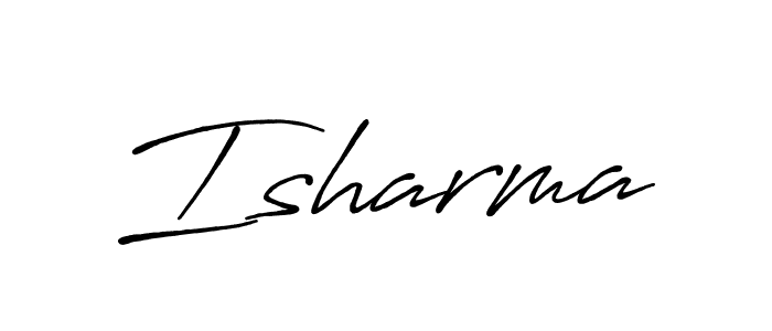 You should practise on your own different ways (Antro_Vectra_Bolder) to write your name (Isharma) in signature. don't let someone else do it for you. Isharma signature style 7 images and pictures png