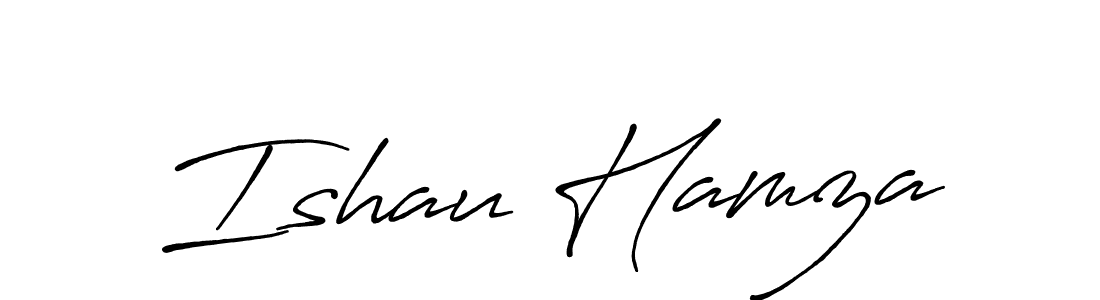 if you are searching for the best signature style for your name Ishau Hamza. so please give up your signature search. here we have designed multiple signature styles  using Antro_Vectra_Bolder. Ishau Hamza signature style 7 images and pictures png