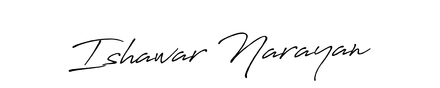 Make a beautiful signature design for name Ishawar Narayan. With this signature (Antro_Vectra_Bolder) style, you can create a handwritten signature for free. Ishawar Narayan signature style 7 images and pictures png