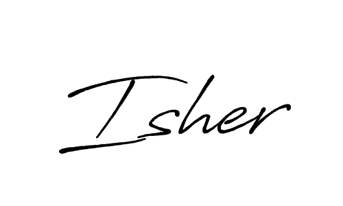 The best way (Antro_Vectra_Bolder) to make a short signature is to pick only two or three words in your name. The name Isher include a total of six letters. For converting this name. Isher signature style 7 images and pictures png