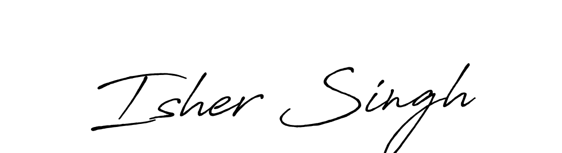 Make a beautiful signature design for name Isher Singh. With this signature (Antro_Vectra_Bolder) style, you can create a handwritten signature for free. Isher Singh signature style 7 images and pictures png